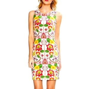 Nwot Vince Camuto Sleeveless Tropical Resortwear Tapestry Print Sheath Dress